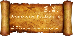 Baumholczer Magdaléna névjegykártya